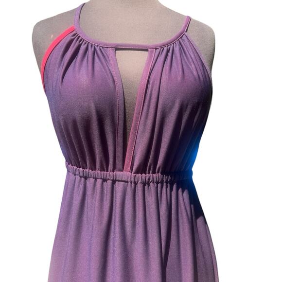 Vtg Y2K Cutout Halter Fairy Babydoll Ombre Feminine Boho Goddess Maxi Dress S - Picture 2 of 7
